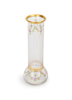 Photo of Moser glass vase with hand painted flower details.