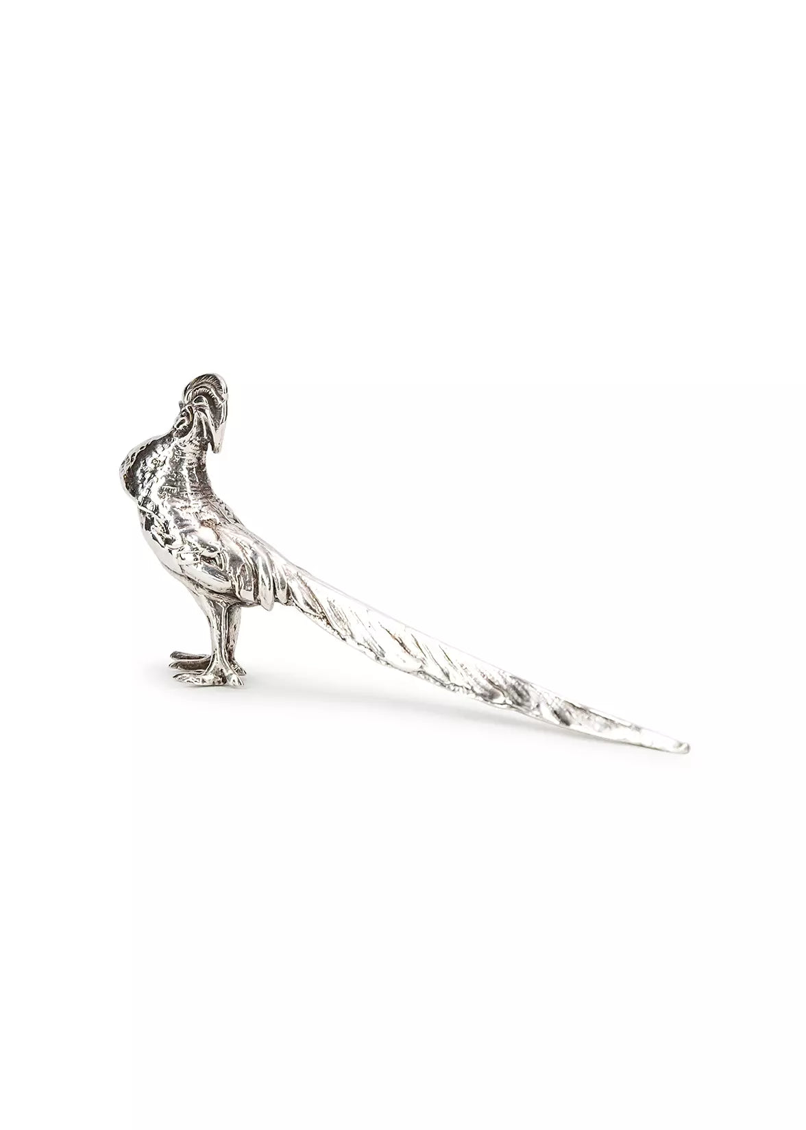 english solid sterling silver pheasant figure, circa 1963 HOME Adam Lippes