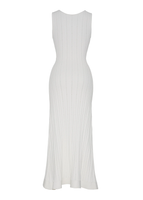 Ghost image of the back of the Mysa Dress in Ladder Knit in ivory.