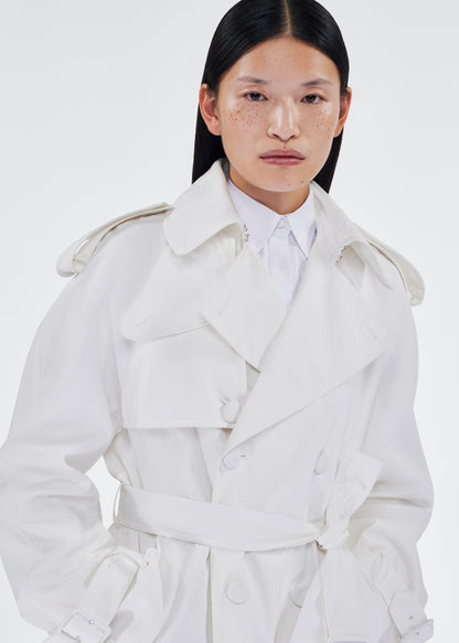 monte trench coat in compact cotton poplin