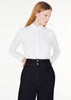 shirt with thin bow in cotton poplin