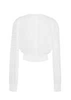 malone cardigan in pleated lace knit