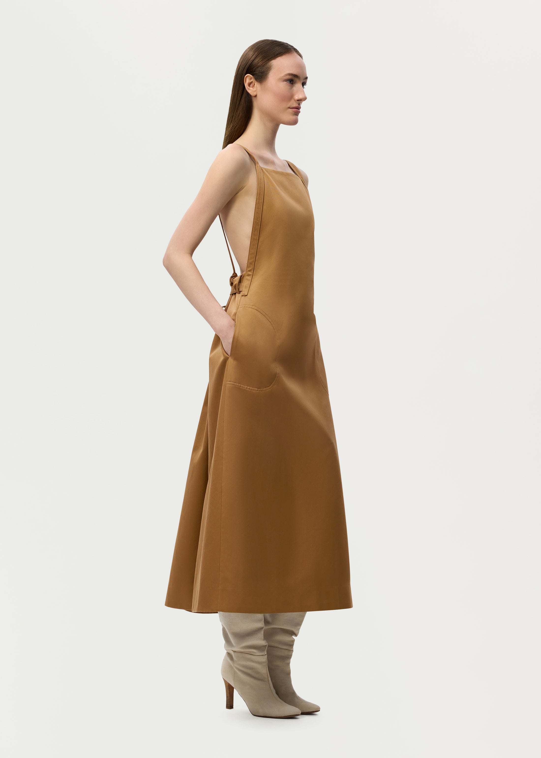 Cecily Dress, In Bronze, Size 4, Adam Lippes Summer 2026