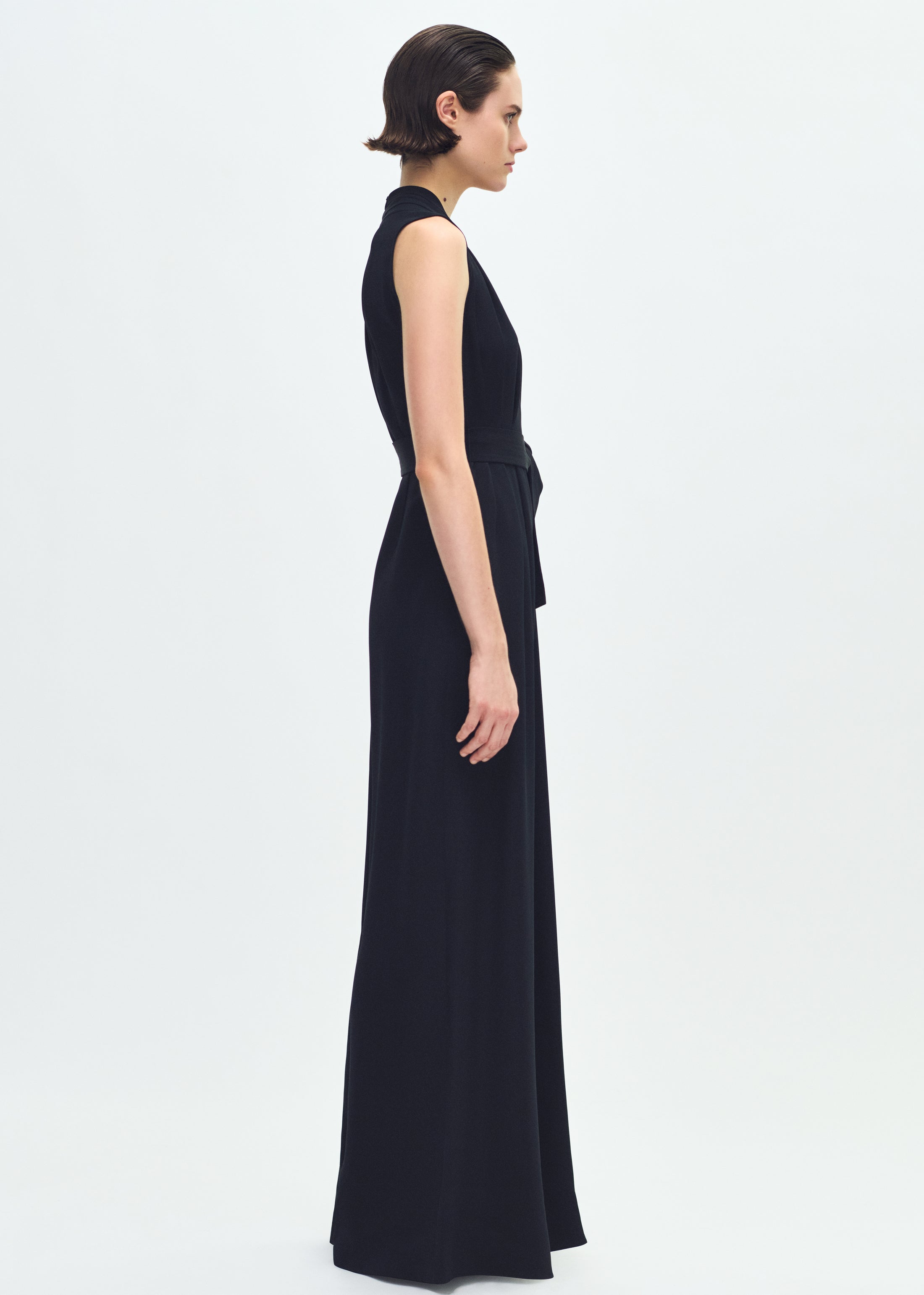 Robe d'angle superposée sans manches élégante pour femmes à motif creux Robe d'angle superposée sans manches élégante pour femmes à motif creux