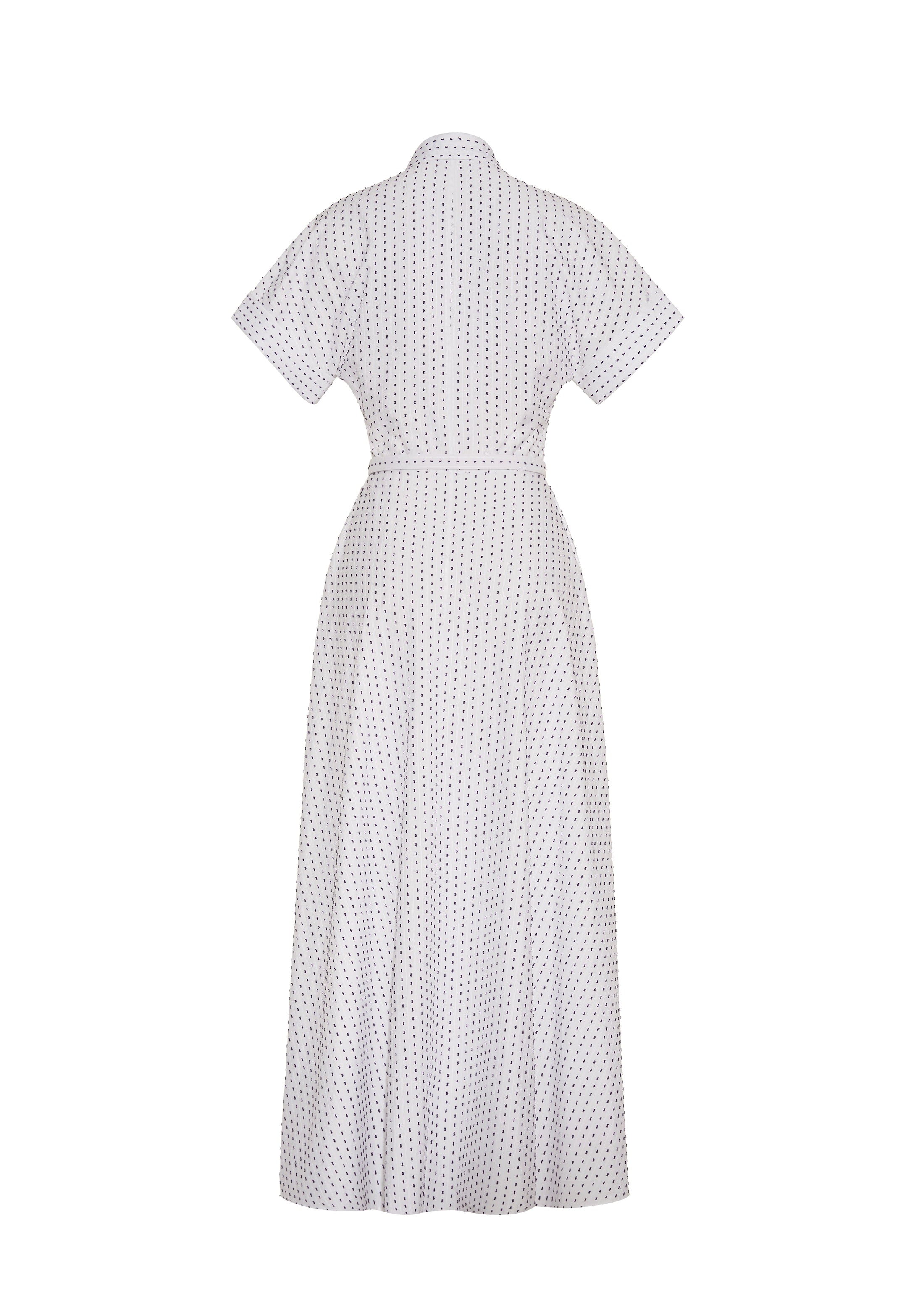 Sadie Dress, In White/Ink, Size 6, Adam Lippes