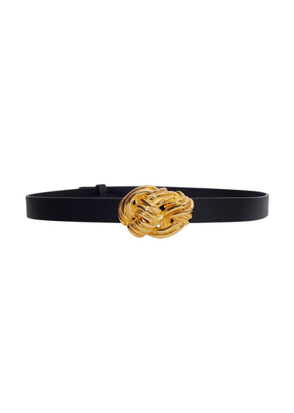 ghost image of the gold knot buckle belt by Adam Lippes