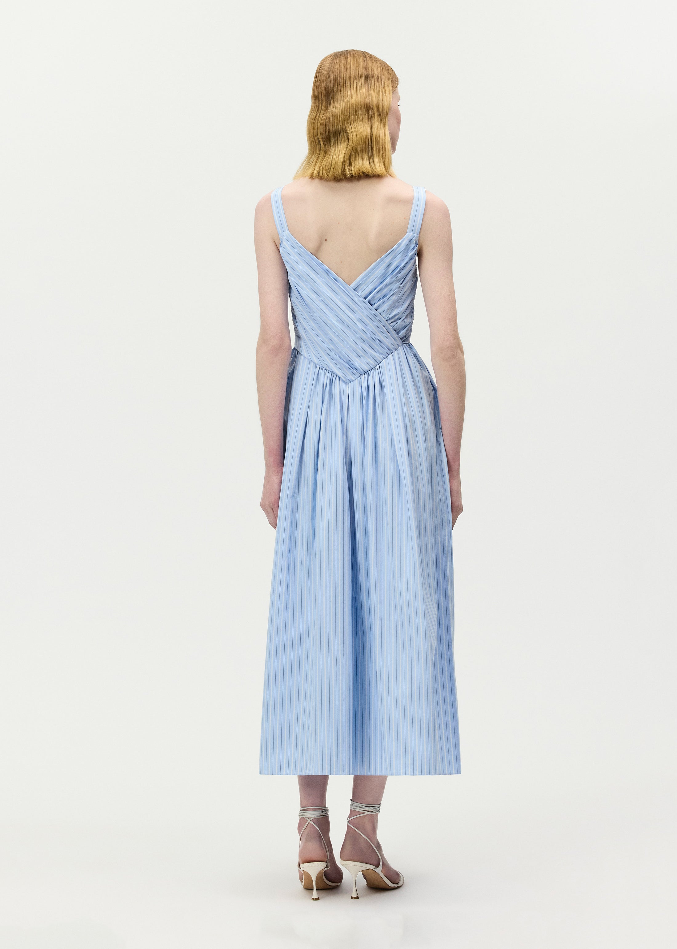Calista Dress, In Pale Blue/White, Size 8, Adam Lippes Spring 2026