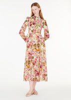 Full shot of model wearing the Alison Dress in Printed Crepe De Chine