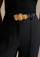 A close up image of the Floral Garland Buckle Belt.