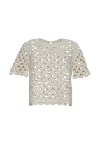 Ghost image of the front of the Embroidered Top in Pearl Lattice.