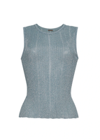 Ghost image of the front of the Shell in Metallic Rib in pale blue.