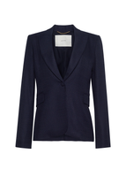 Ghost image of the front of the Single Breasted Blazer in Stretch Canvas in navy.