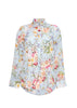 SHIRT WITH THIN BOW IN PRINTED CREPE DE CHINE
