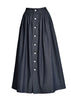 BUTTON DOWN SKIRT IN STRETCH DENIM