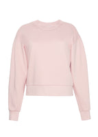 A front view of a blush sweatshirt without a model.
