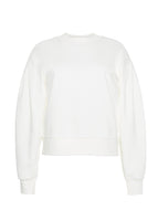 A front view of a ivory sweatshirt without a model.